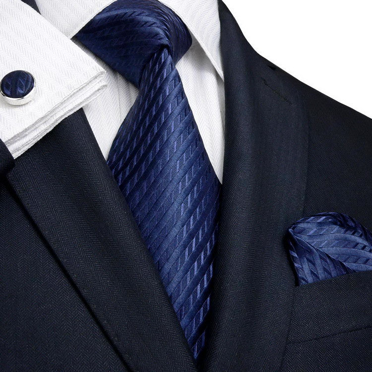 Navy Blue Wedding Tie Set  JPM18206 - Toramon Necktie Company
