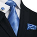 Lt. Blue Stripe Silk Necktie Set JPM1856W