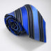 Blue and Black Stripe Silk Necktie Set JPM69H - Toramon Necktie Company