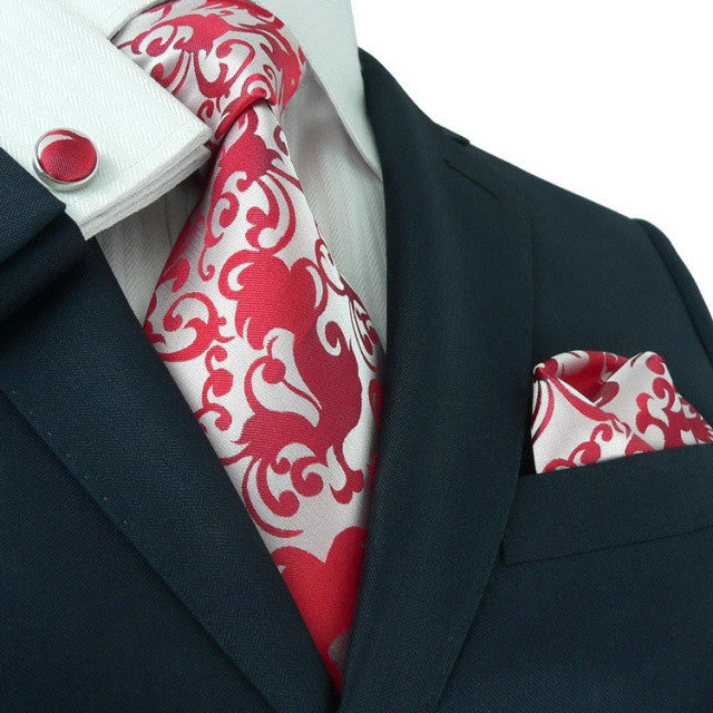 Red Floral Necktie Set  JPM86F