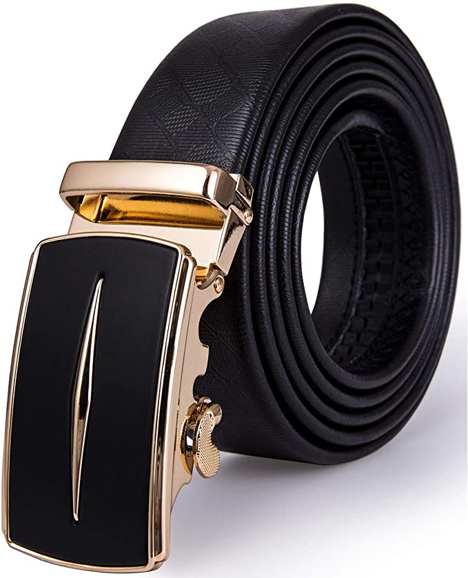 Rachet Black and Gold Buckle Belt-BEL104 Toramon Necktie Company