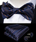 Navy Blue and Brown Bow Tie Set-BTS484