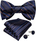 Navy Blue and Brown Bow Tie Set-BTS484