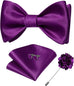 New Purple Wedding Bow Tie Set-BTS490