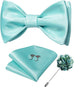 New Solid Tiffany Blue Bow Tie Set-BTS494