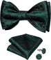 Emerald Green and Black Wedding Bow Tie Set-BTS504