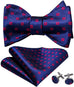 Blue and Red Silk Bow Tie Set-BTSYO507