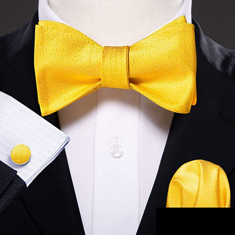 Yellow Silk Bow Tie Set- BTSYO508