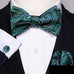 Green and Blue Paisley Bow Tie Set-BTSYO509