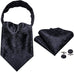 Black Silk Paisley Cravat Tie Set-CBW100