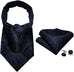 Dark Blue and Black Paisley Cravat Tie Set-CBW102