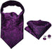Purple and Black Paisley Cravat Tie Set-CBW108
