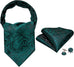 Green and Black Paisley Cravat Necktie Set-CBW113