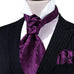 Purple Floral Cravat Necktie Set-CBW114