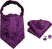 Purple Floral Cravat Necktie Set-CBW114