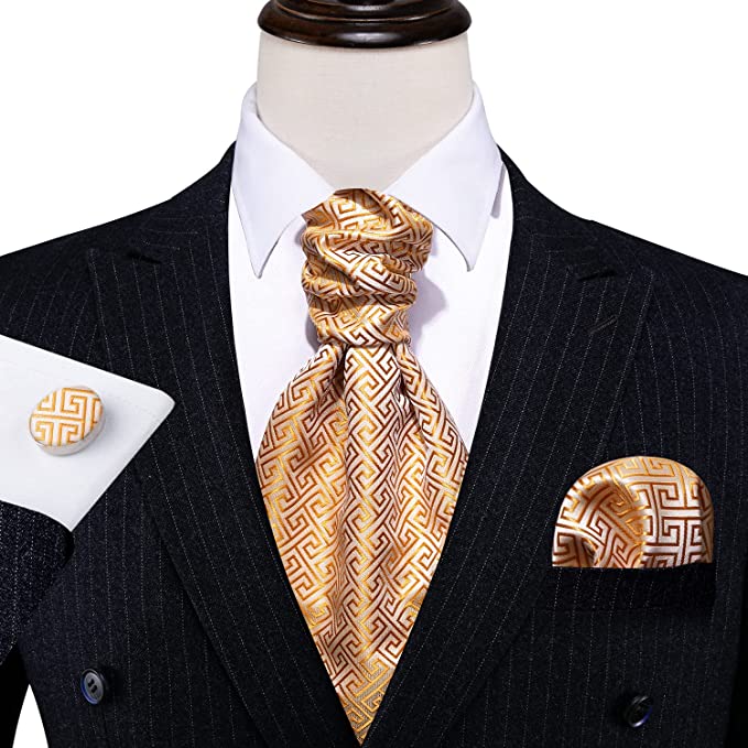 Golden Greek Cravat Necktie Set-CBW115