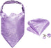 Light Purple and Silver Paisley Cravat Necktie Set-CBW116