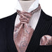 Pink and Grey Paisley Cravat Necktie Set-CBW119