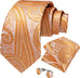 New Tangerine Paisley Necktie Set-DBG1041