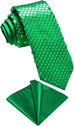 New Emerald Green Sequence Wedding Necktie Set-DBG1045