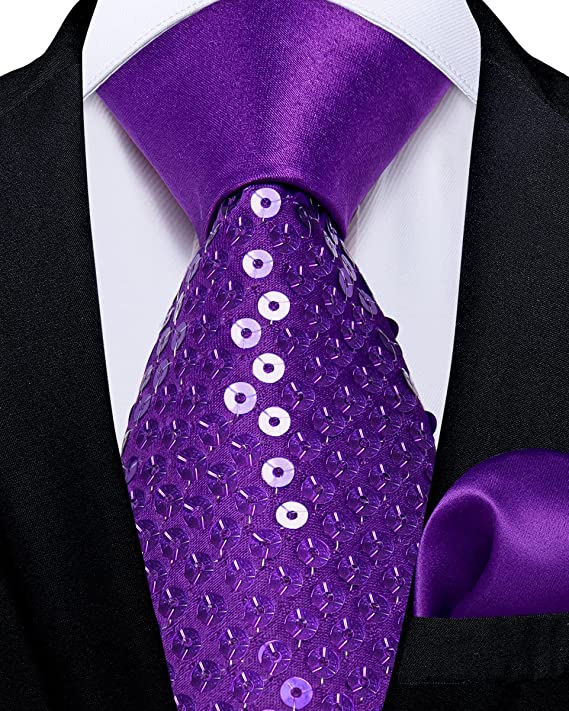 New Purple Sequence Necktie Set-DBG1052