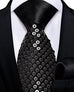 New Black Sequence Silk Necktie Set-DBG1055