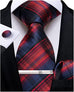 Blue and Red Silk Necktie Set-DBG1087