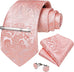 Blush Pink Wedding Paisley Silk Necktie Set-DBG1112
