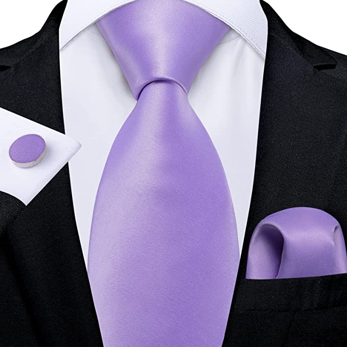 Light Purple Solid Wedding Necktie Set-DBG1190