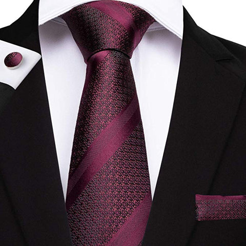 Burgundy Silk Necktie Set DBG211