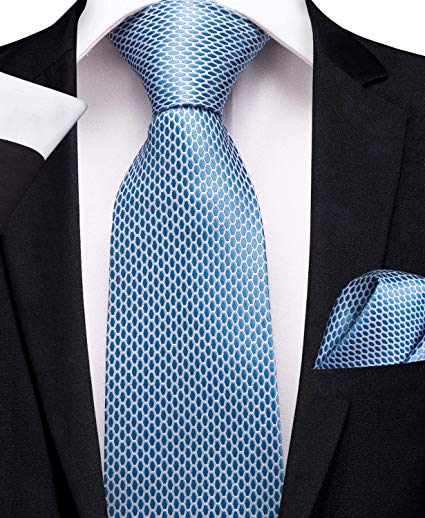 Lt. Blue Silk Necktie Set -DBG314