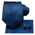 Blue and Black Silk Necktie Set-LBW423