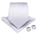 Solid White Silk Necktie Set-DBG424