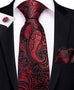 Red and Black Silk Necktie Set-DBG444