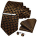 Black and Gold Silk Necktie Set-DBG470