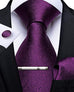 Purple Silk Necktie Set-DBG495