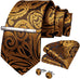 Copper and Brown Silk Necktie Set-DBG537