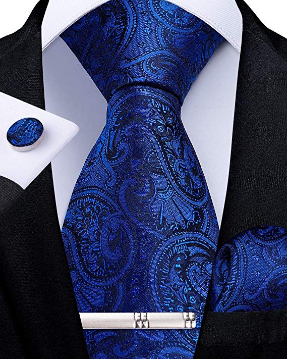 Blue Pailey Necktie Set- DBG549