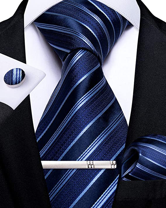 Blue Silk Necktie Set-DBG605