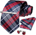 Red and Grey Plaid Necktie Set-DBG641