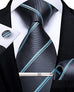 Blue Striped Necktie Set-DBG665