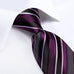 Purple and Black Striped Silk Necktie Set-DBG667