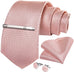 Blush Pink Silk Necktie Set-DBG698