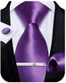 Lavender Herringbone Pattern Necktie Set-DBG721