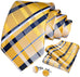 63"Extra Long Yellow and Navy Blue Necktie Set-DBG740XL