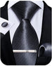 Grey Herringbone Silk Necktie Set-DBG755