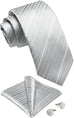Silver White Necktie Set-DBG819