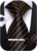 Black and Gold Necktie Set-DBG830