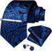 Blue and Black Wedding Necktie Set-DBG835