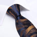 Navy Blue and Rust Leaf Necktie Set-DBG838